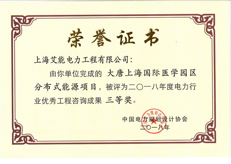 21-大唐上海国际医学园区分布式能源项目 2018年度电力行业优秀工程咨询成果 三等奖.jpg